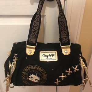 Betty Boop Black & Gold Shoulder Bag
